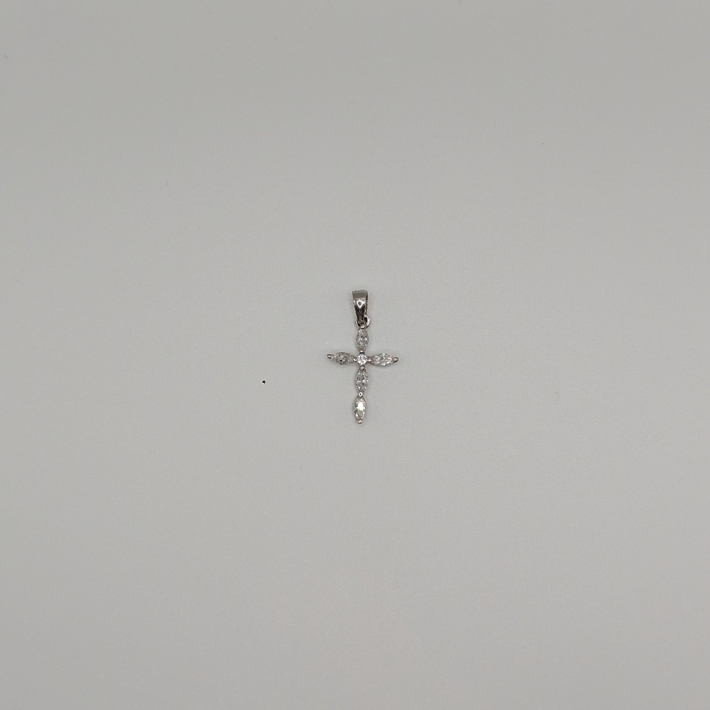 Available - Silver and zirconia cross pendant - Picture 4 of 5